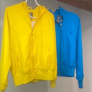 Vibrant Nike Yellow and Blue windbreaker jackets
